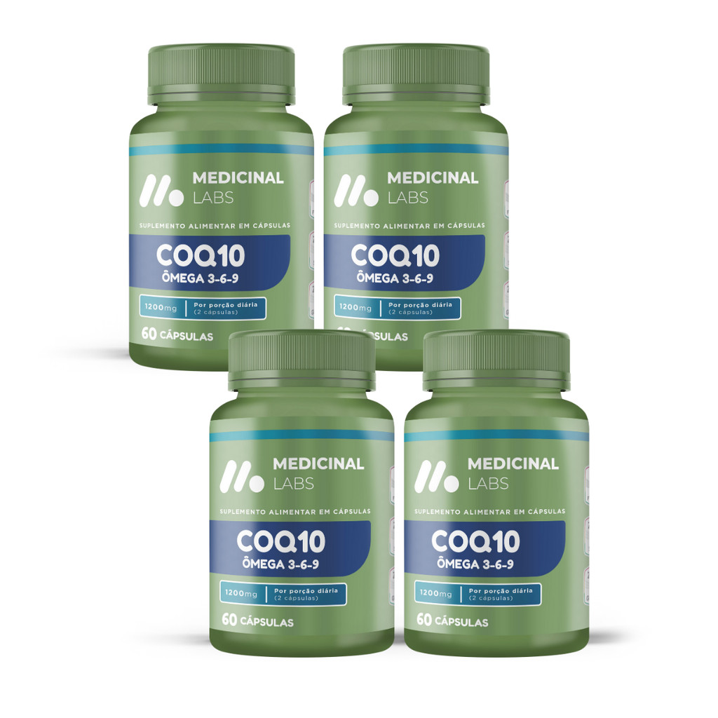 KIT 4 COQ10 + OMEGA 3-6-9 1200MG 60CAPS MEDICINAL LABS