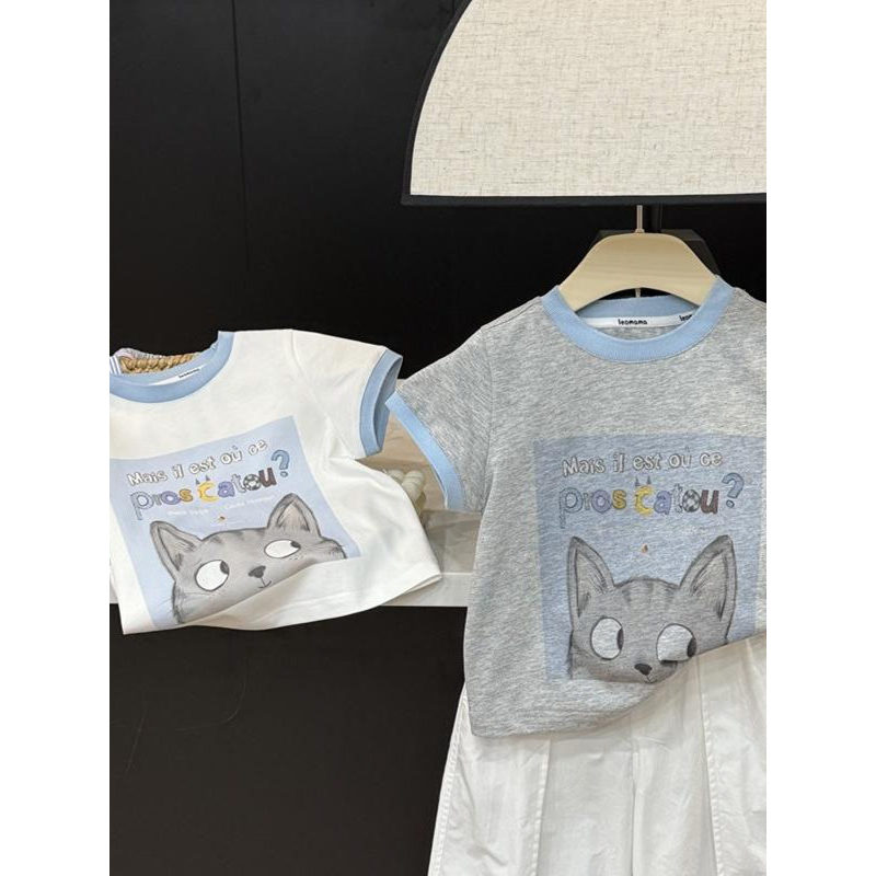 Meninas terno de verão 2026 novo estilo crianças moda manga curta camiseta bebê terno de duas peças estilo coreano