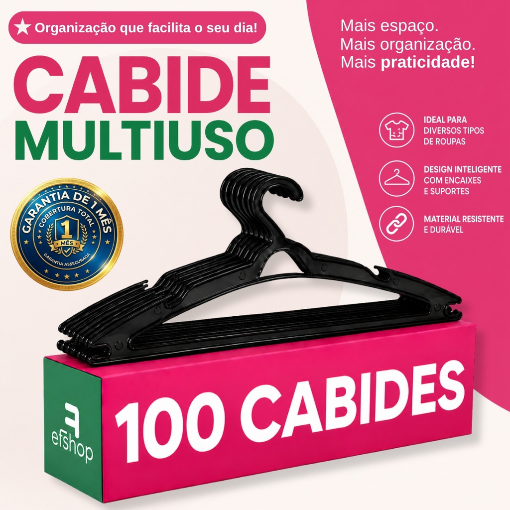 Cabide Adulto Preto Kit 100 - 80 - 60 - 50 -30 - 20 - 10 - Direto da Fábrica