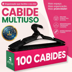 Cabide Adulto Preto Kit 100 - 80 - 60 - 50 -30 - 20 - 10 - Direto da Fábrica
