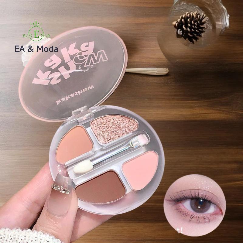 EA & Moda Paleta De Sombras De 4 Cores Blush Delineador Sombra Silkworm Destaque Iluminar Contorno Maquiagem Natural De