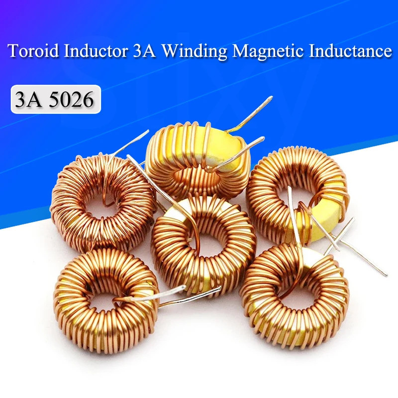 5 Unidades 5026 Indutor Toroid 3A Enrolamento Indutância Magnética 22uH 33uH 47uH 5647uH 100uH 220uH 330uH 470uH Para LM