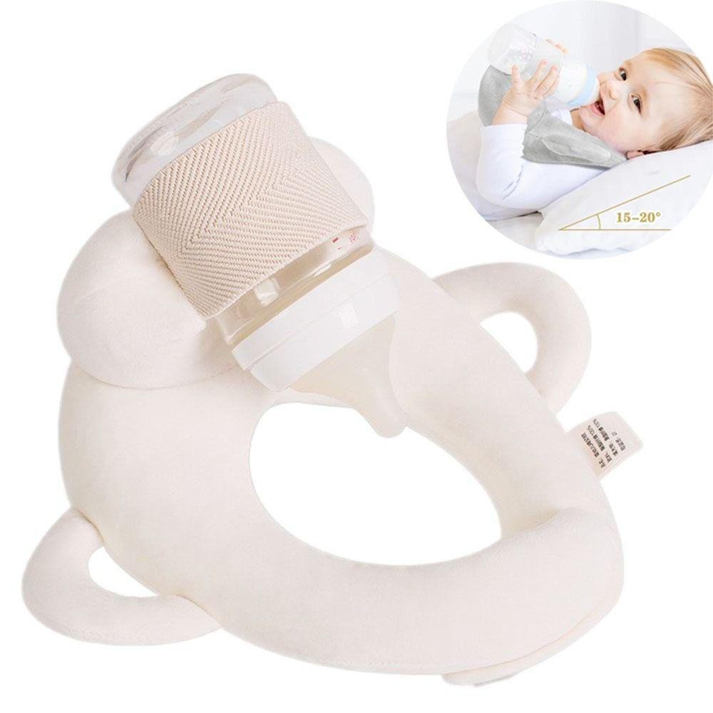 Detalhes do Suporte automático para mamadeira, almofada ajustável para recém-nascidos que permite usar as mãos livremente.