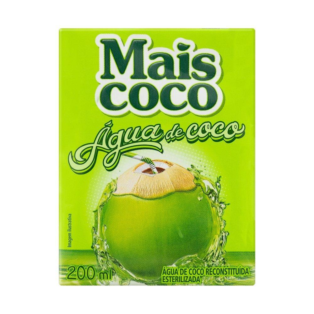 Água de Coco Mais Coco Tetra Pack 200ml - Embalagem com 24 Unidades