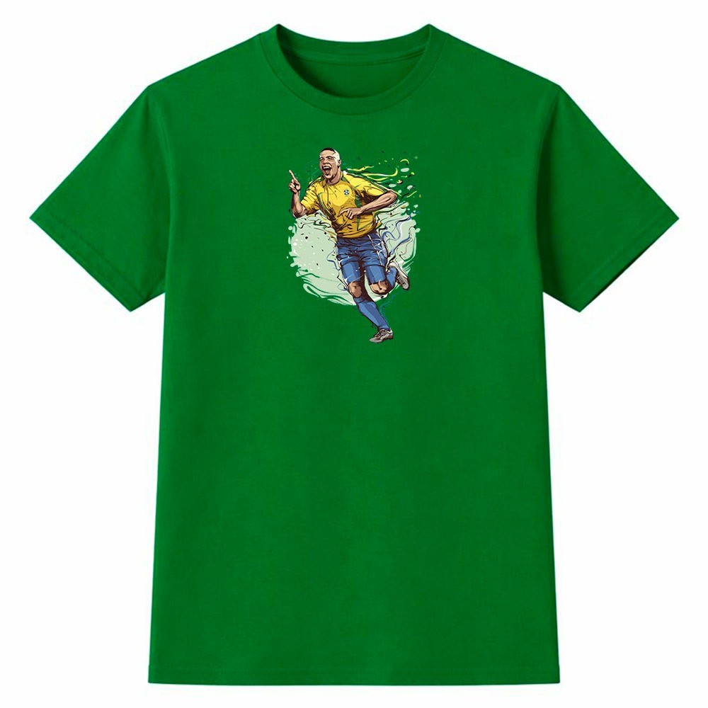 Camiseta Feminina 100% Algodão Camisa Ronaldo Brasil Futebol Copa do Mundo Gol Seleção Moda Casual