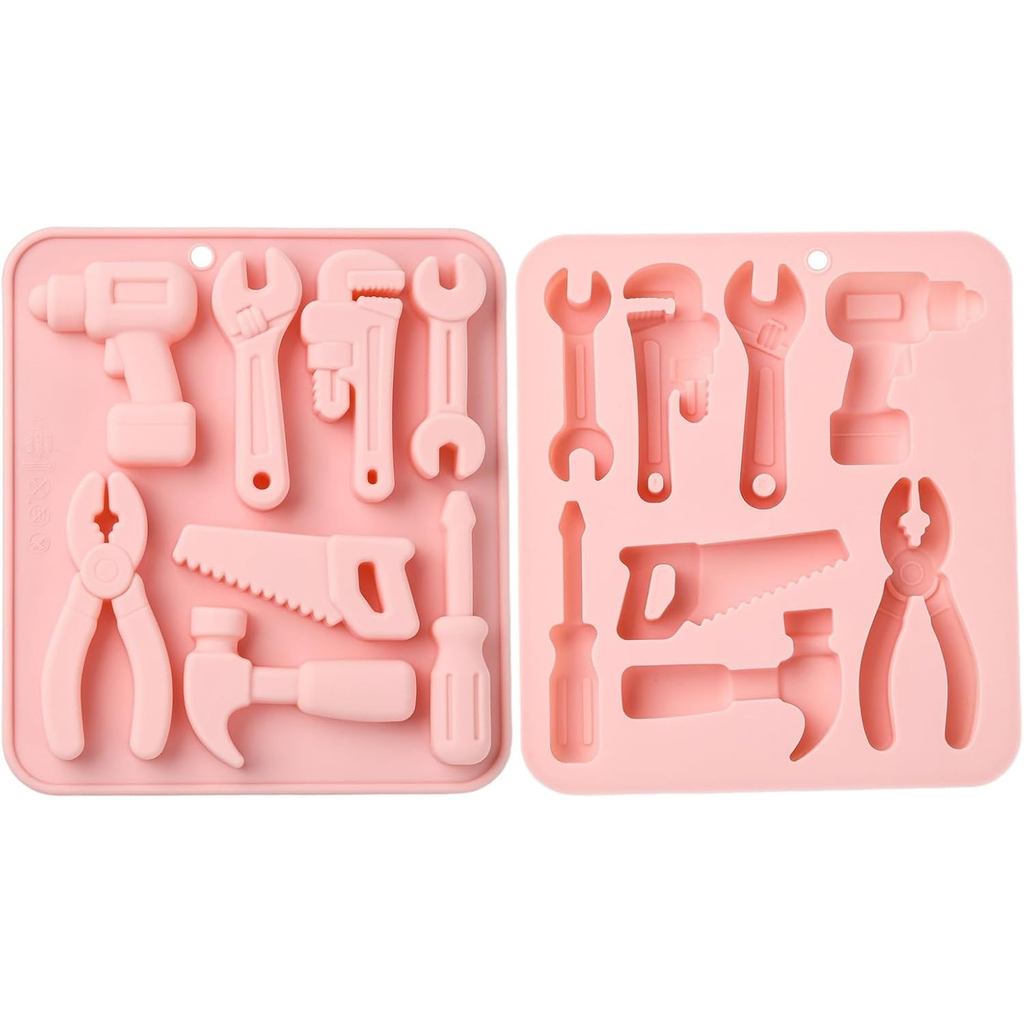 KitBeads 2 Peças Moldes de Silicone para Chocolate em Forma de Ferramentas Manuais (Chave Inglesa, Martelo, Alicate) par