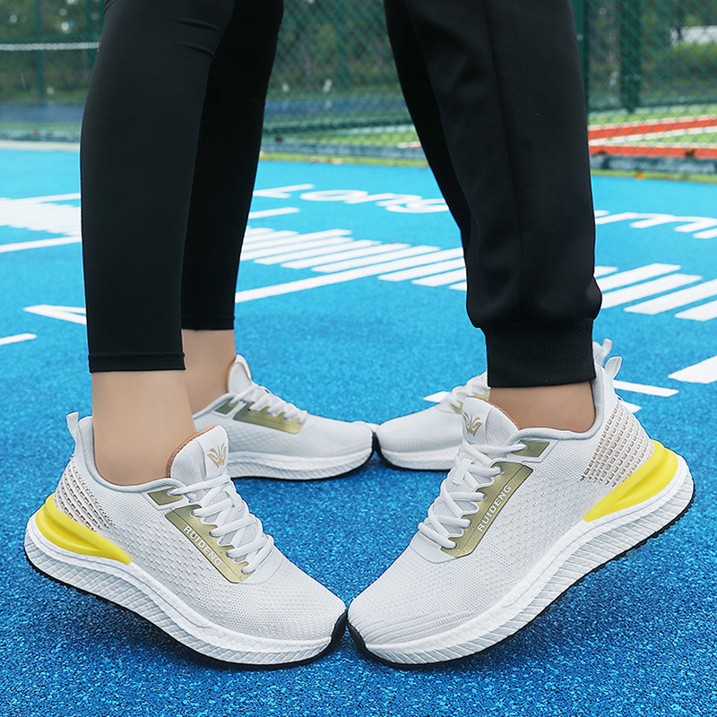 Ruiden 2026 verão sapatos masculinos respirável voando tecido malha esportes lazer pipoca casal tênis de corrida novo es