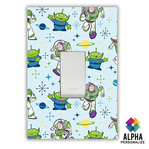 Adesivo para Interruptor de Luz Toy Story Alien Tomada Espelho