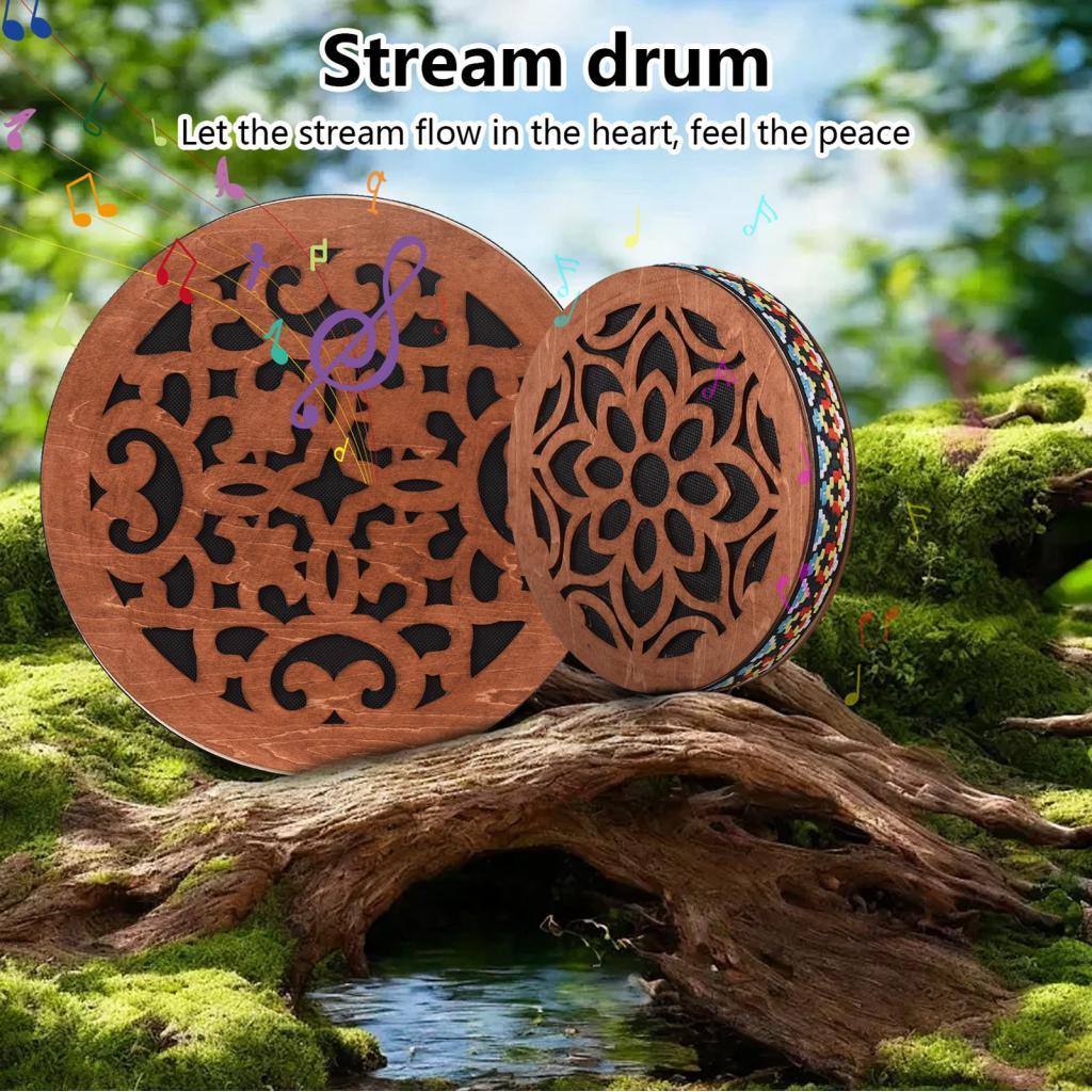 SIUKE 8 polegadas / 12 polegadas Ocean Drum Instrumento de percussão étnica Música onomatopaica Terapia de som manual