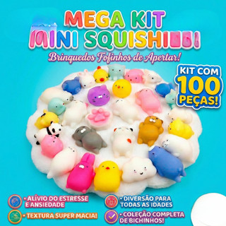 Conjunto de 100 peças de mini brinquedos de animais macios e fofos - brinquedos sensoriais relaxantes
