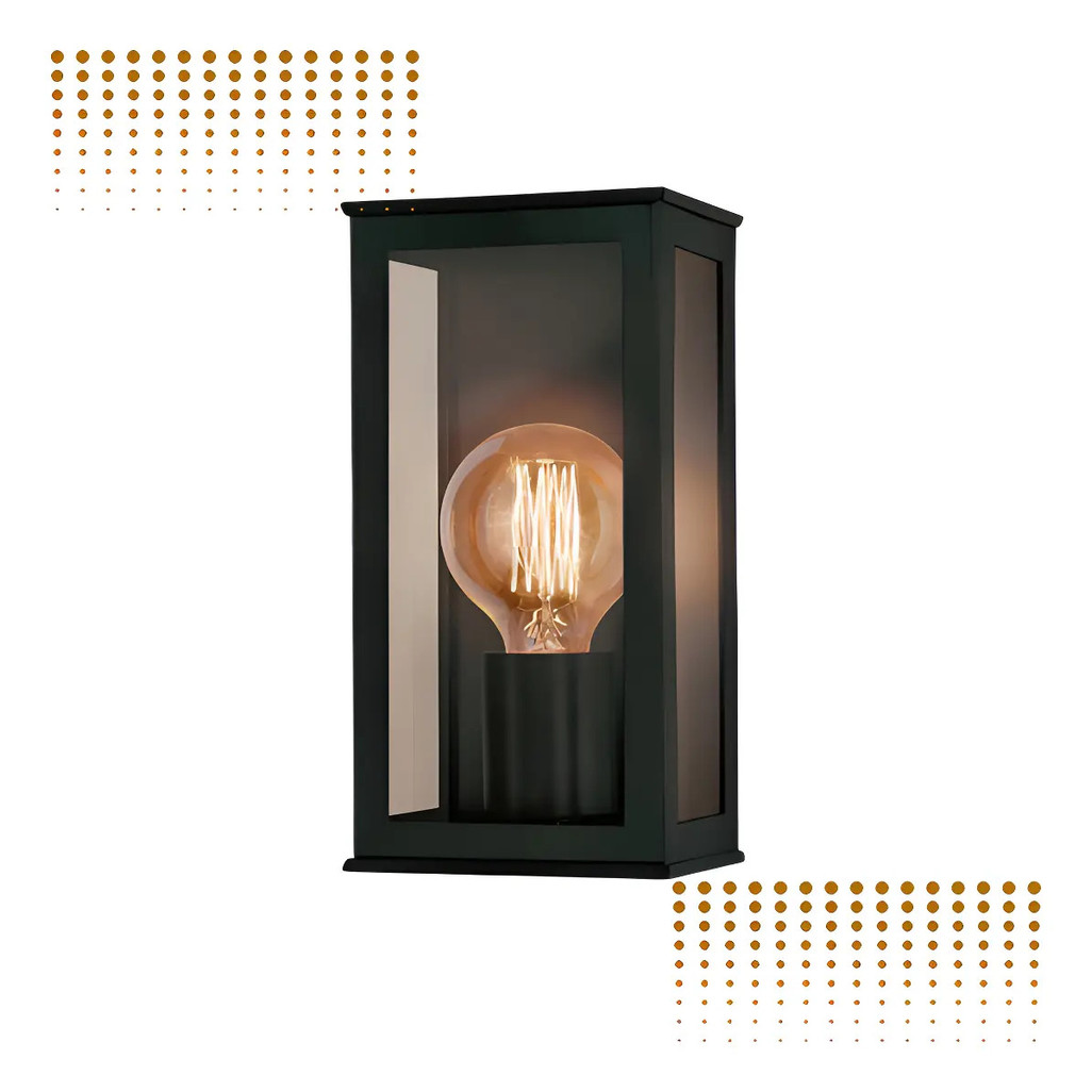 Arandela Colonial Retrô Ideal Iluminação Alumínio E Vidro Espelhado Preta 127/220v Preto