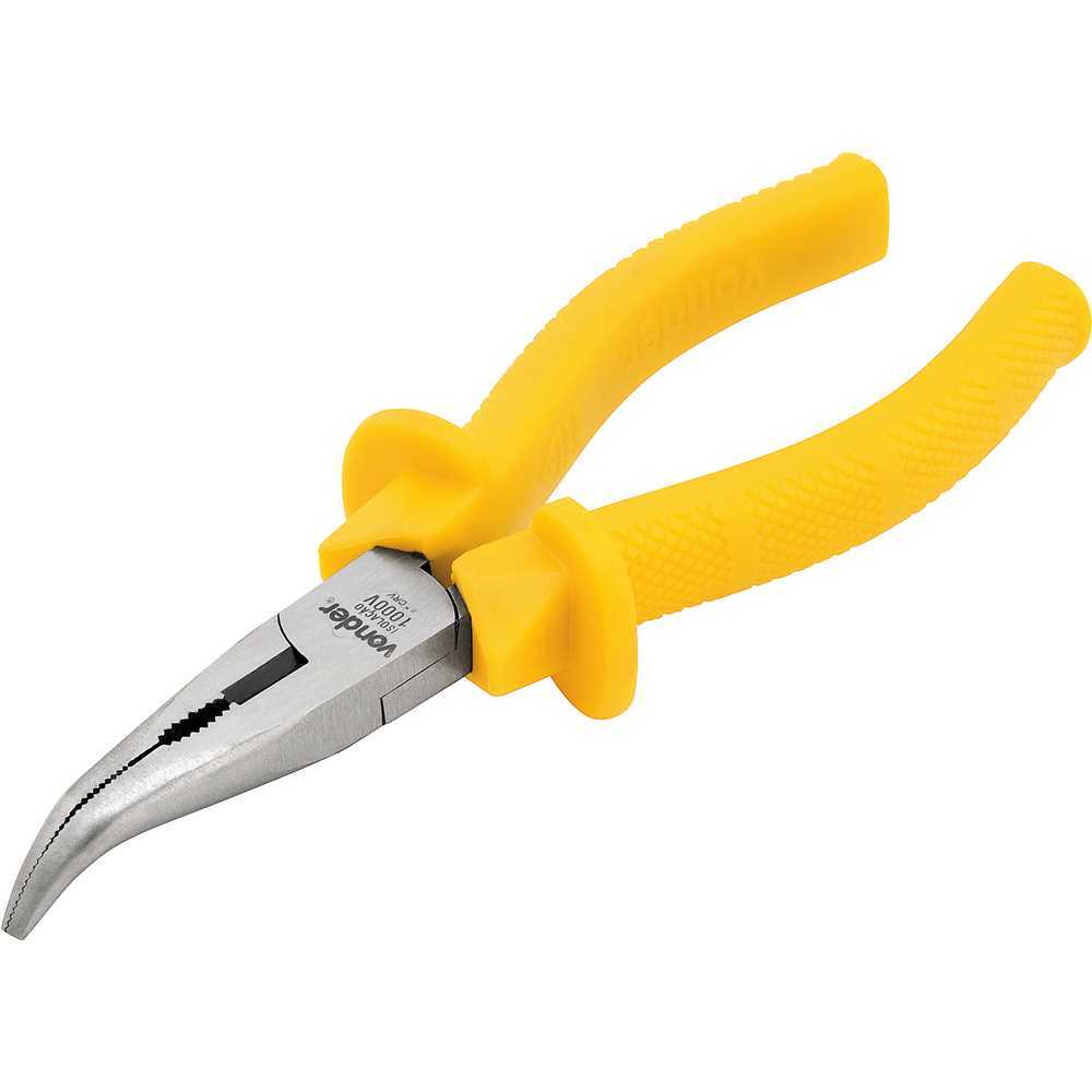 Alicate bico meia cana curvo 6", com isolação até 1.000
V, VONDER