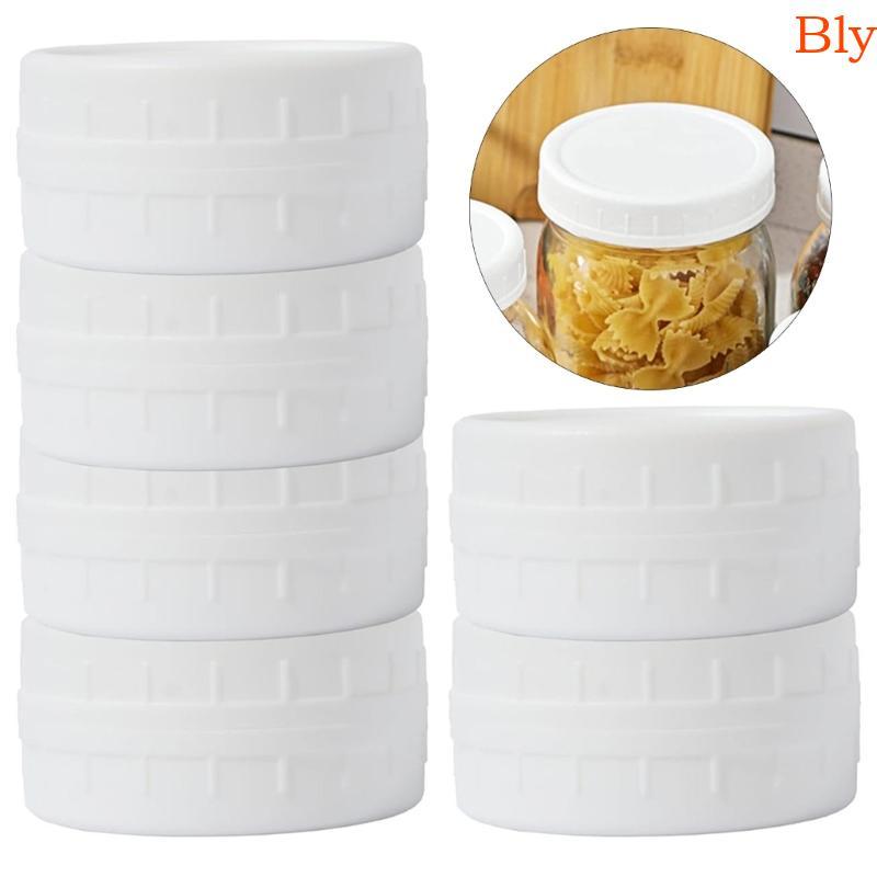 Bly 12 Peças Tampas De Frasco De Pedreiro De Plástico Reutilizáveis 70mm 86mm Para Boca Larga Jarra Vedação Tampa De Gar