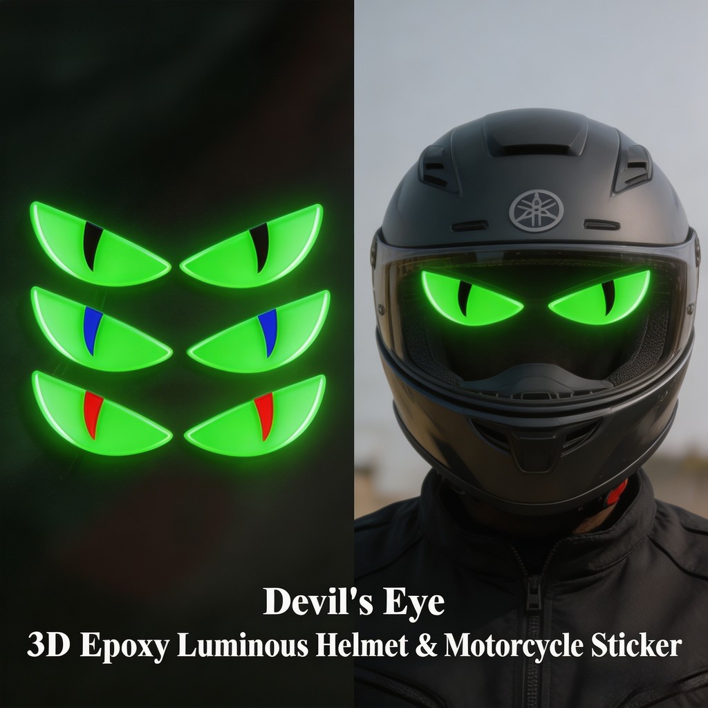 Adesivo De Olho De Motocicleta 3D Decalque Reflexivo Para Farol De Scooter E Estilo De Moto