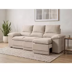 Sofá Plaza 2,30m com Molas no Assento Retrátil e Reclinável Velosuede - NETSOFAS