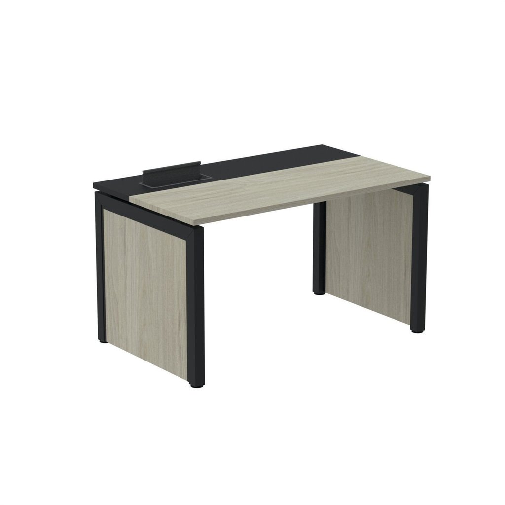 Escrivaninha Mesa Escritório Pscpp150 150cm Industrial Nogueira Casablanca E Preto Nogueira Casablanca/Preto