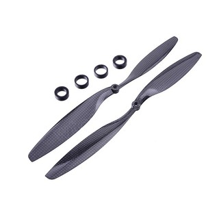 Hélices de fibra de carbono 1245 para avanço e ré, hélices de fibra de carbono 12X4.5 para avanço e ré, hélices de fibra