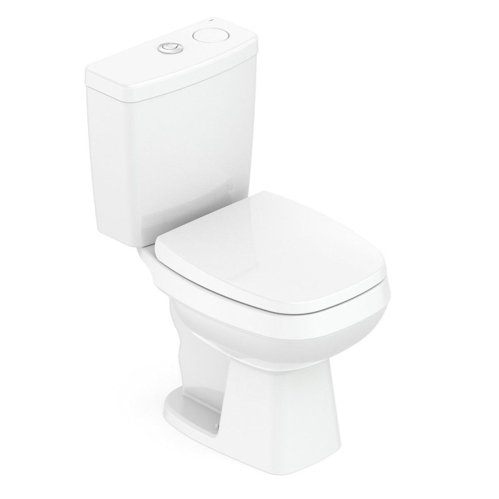 Kit Vaso Sanitário com Caixa Acoplada Smart Clean® Harpic e Assento Soft Close City Celite Branco Branco