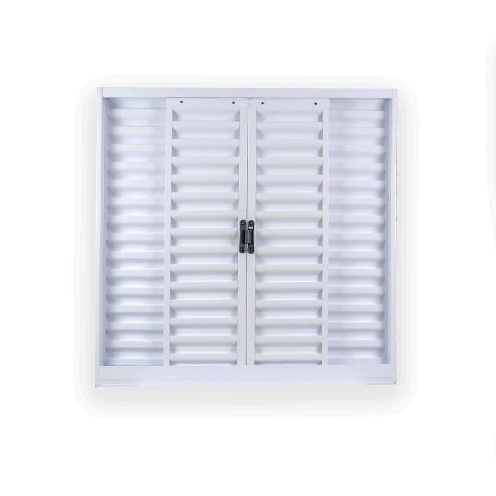 Janela de Aço Veneziana de Correr 100x150cm 4 Folhas com Grade Minas Sul MGM Branco 100cm x 150cm