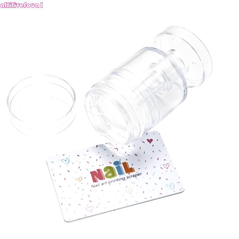 allilivefoua1 Conjunto De Carimbo De Unha Giratório , Transparente , Visível , Gelatina Corporal , Ferramenta De Modelo