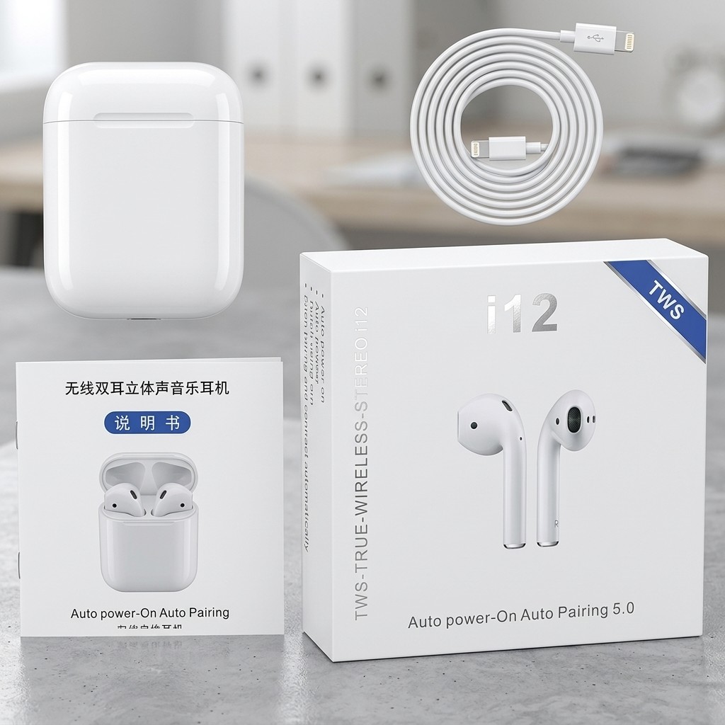 Fone Bluetooth i12 TWS Sem Fio Original Com Touch Som Estereo HiFi Microfone Integrado Celular Oferta Do Dia