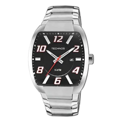 Relógio Technos Racer Masculino De Aço Prata 2115kll/1p Prata Preto