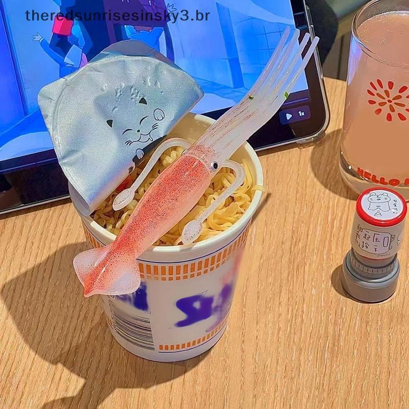 TSBR Engraçado Lula Choco Garfo Copo De Frutas Macarrão Talheres Garfos De Instantâneo Bento Almoços Comida Pi Toothpi .