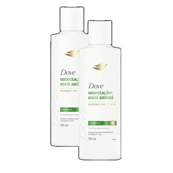 kit 2 Shampoo Dove Umectação + Coco Antioxi - 190ml
