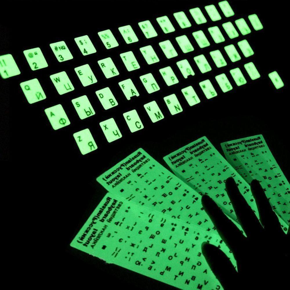NANZHIJIANT Adesivos De Teclado Luminosos Para Laptop PC Japonês Russo Inglês Alfabeto Botão Layout