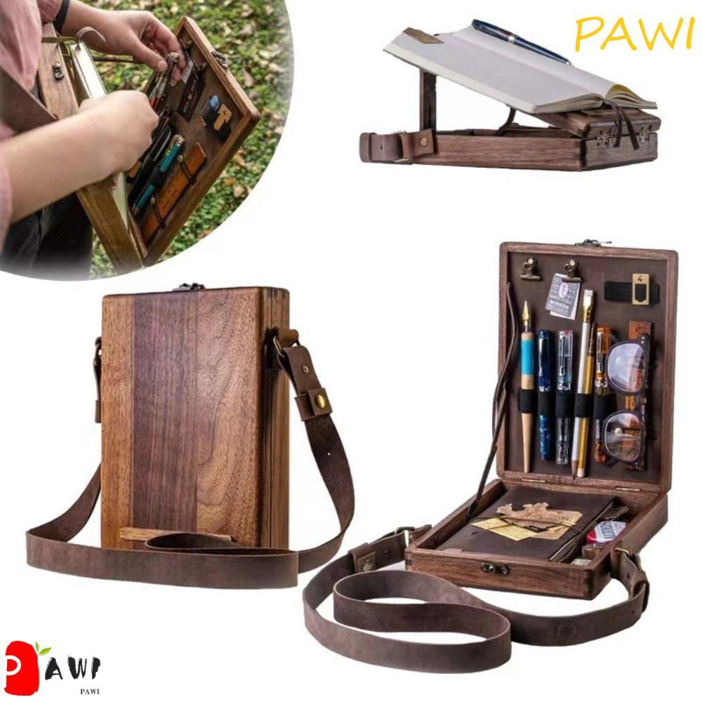 Caixa Mensageiro Para Escritores PAWI , Bolsa Portátil Ferramentas Artísticas , Cavalete Retrô Feito À Mão Pintura De Ca