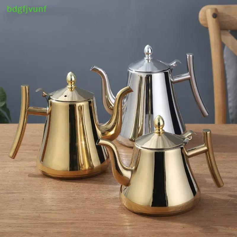 BDGF 1L Bule De Chá Com Filtro Ouro Thier Chaleira Água Aço Inoxidável Hotel Cafeteira Restaurante Fogão Indução BR