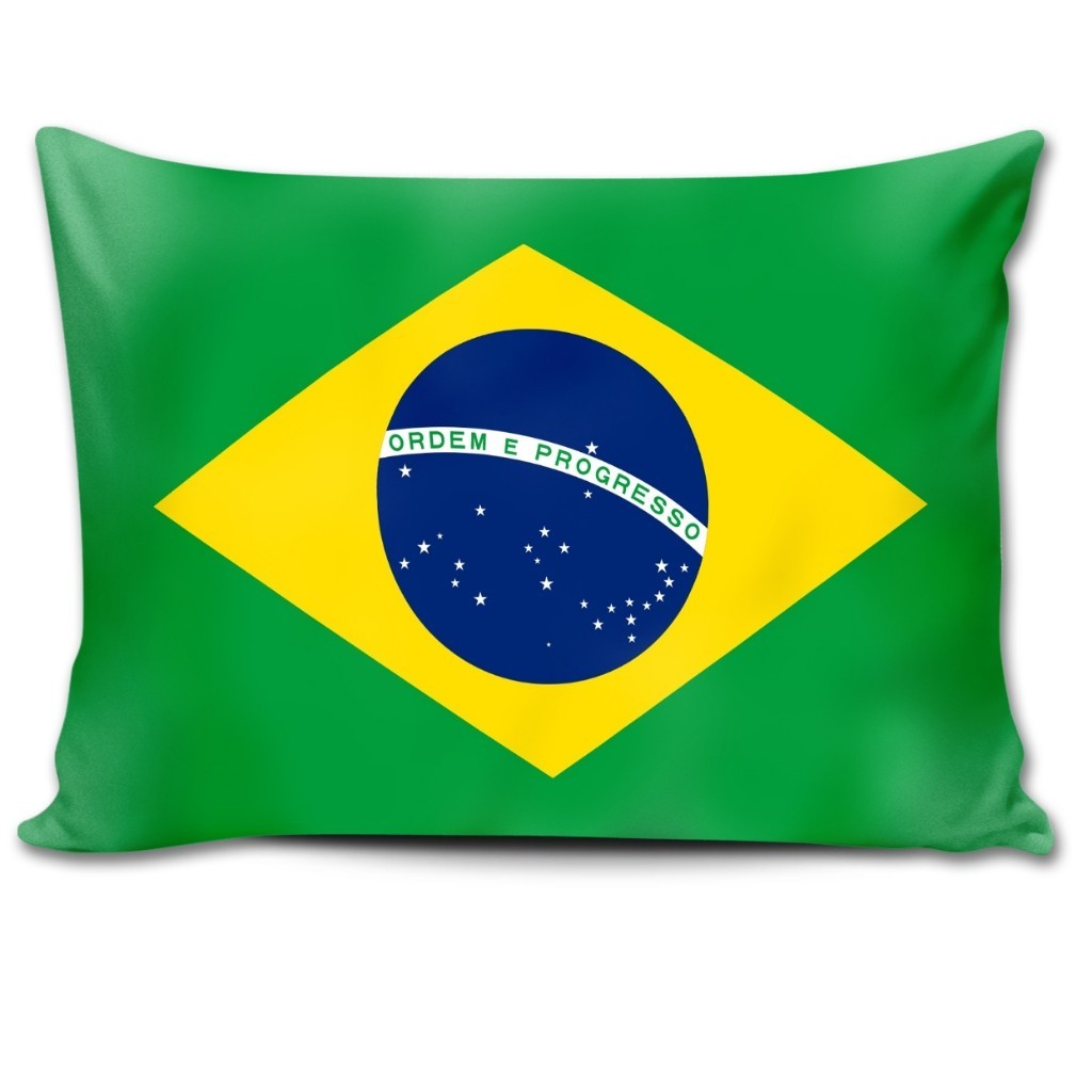 Almofada 18X28 Bandeira Brasil Torcida Copa Do Mundo Seleção Brasileira Decoração Verde Amarelo