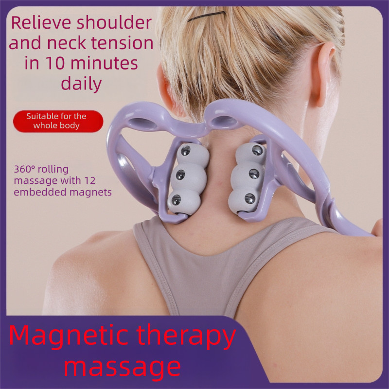 Equipamento Massageador Manual Multifuncional De Pescoço , Instrumento De Massagem De Ombro E Cintura Para Relaxamento C