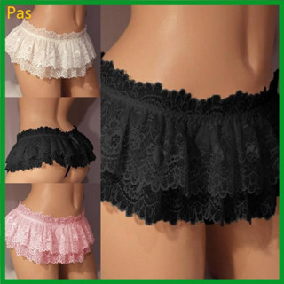 Masculino Babados Breve Renda Tanga Lingerie Crossdress Saia Curta Calcinha em Oferta na Shopee