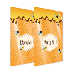 Saco poli decorado pão de mel 11x19,5cm Cromus com 100 unidades