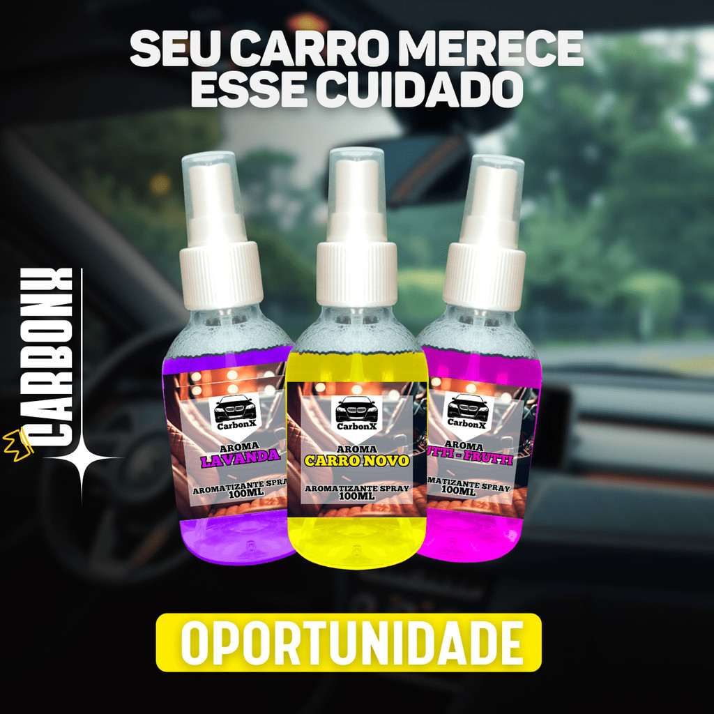 Kit 3 Aromatizantes Automotivos 100 ml – Cheirinho para carro Lavanda, Tutti-Frutti e Carro Novo em Oferta na Shopee