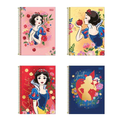 Caderno espiral capa dura universitário 1x1 80 folhas Branca de Neve Tilibra