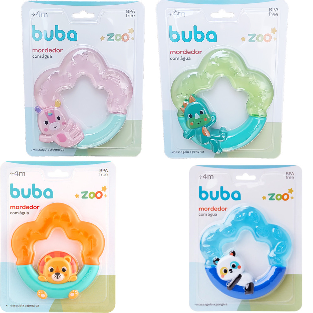 Mordedor Bebê Buba Animais Com Água Sensorial Alívio Gengiva em Oferta na Shopee