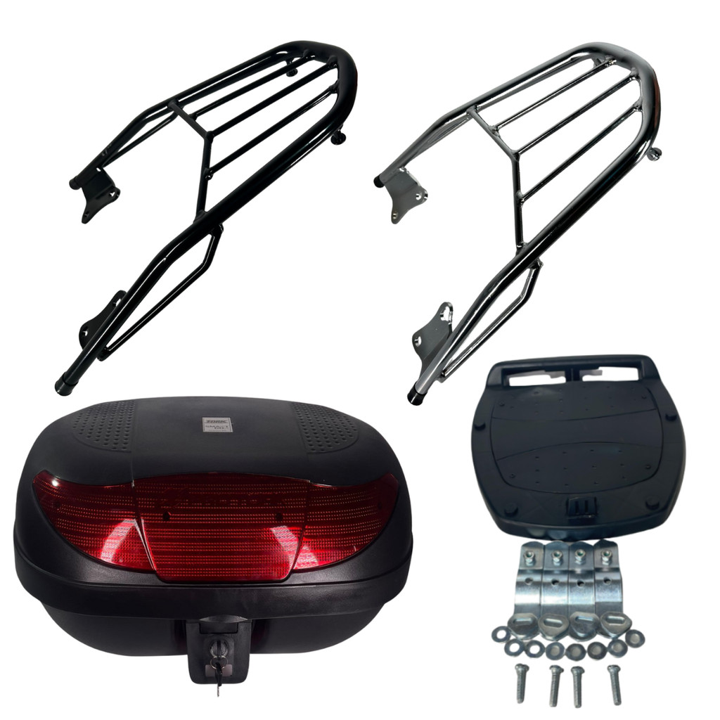 Kit Bagageiro Churrasqueira Cb 300 TODOS + Baú Bauleto 45 Litros