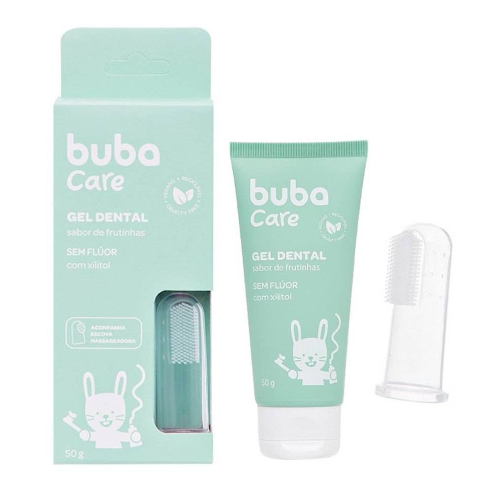 Pasta Dente Gel Dental Sem Fluor para Bebe com Escova Buba 50g