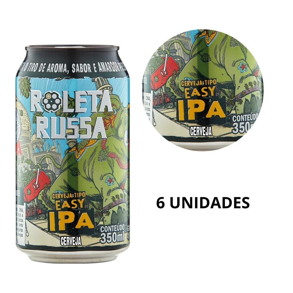kit 6un Cervejas Roleta Russa Easy Ipa lata 350ml artesanal