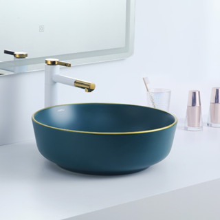 Cuba Deend De Cerâmica Rotonda VerdeDorato Banheiro 42x42x13cm em Oferta na Shopee