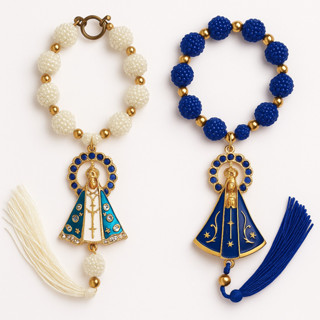 Terço Dezena de Luxo Nossa Senhora Aparecida Para Retrovisor com Pingente Religioso Católico em Oferta na Shopee