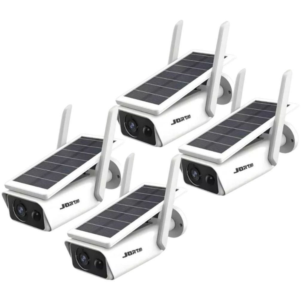 Kit 4 Câmera de Segurança Externa IP Wi-fi HD com Painel Solar e Pilha - com App ICSEE