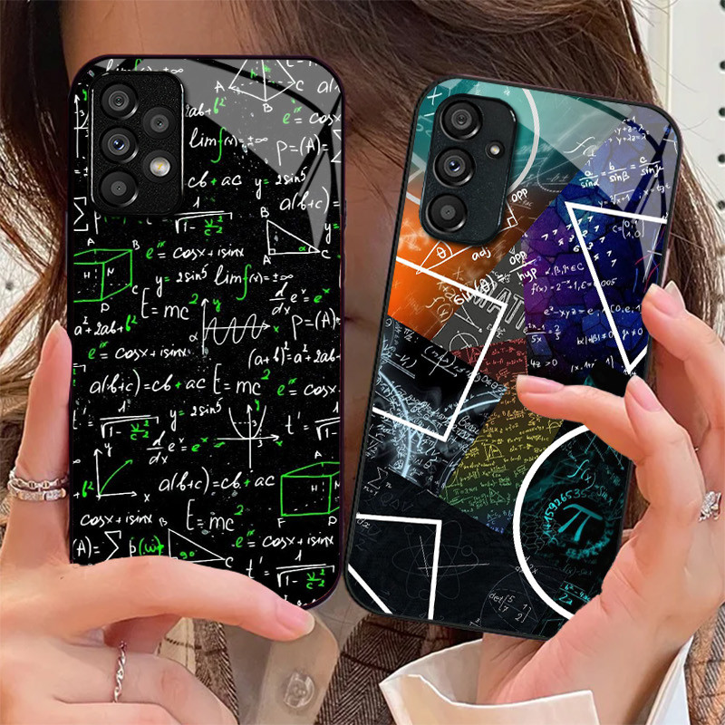 Matemática 01 Capa De Telefone De Vidro Para Samsung Galaxy A16 A15 A25 A35 A55 A53 A54 A34 A14 A32 A52 4G 5G A56 A54