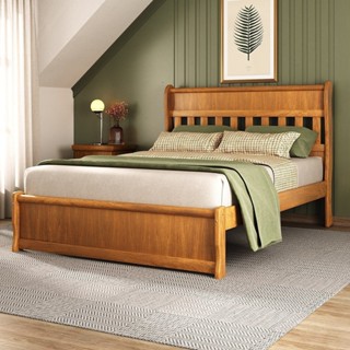 Cama Queen Nathalia 160cm Peseira Baixa 100% Madeira Maciça em Oferta na Shopee