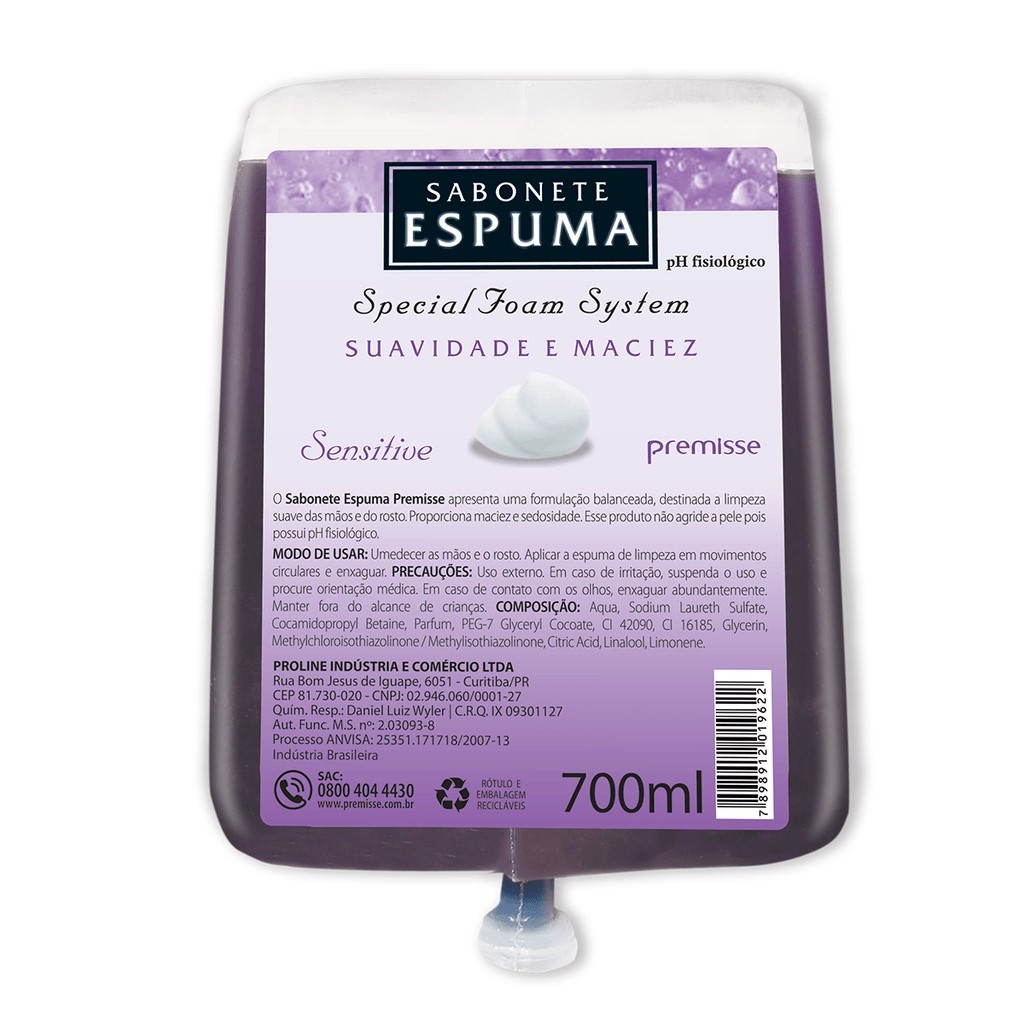 Sabonete Espuma Refil Sensitive 700ml Premisse