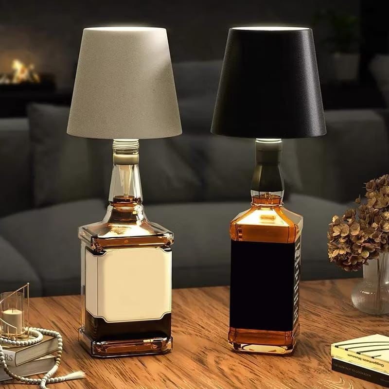 Luminária Abajur Garrafa Whisky champanhe gin cerveja luz amarela branca Mesa Led Touch Dimerizável Portátil touch mesa em Oferta na Shopee