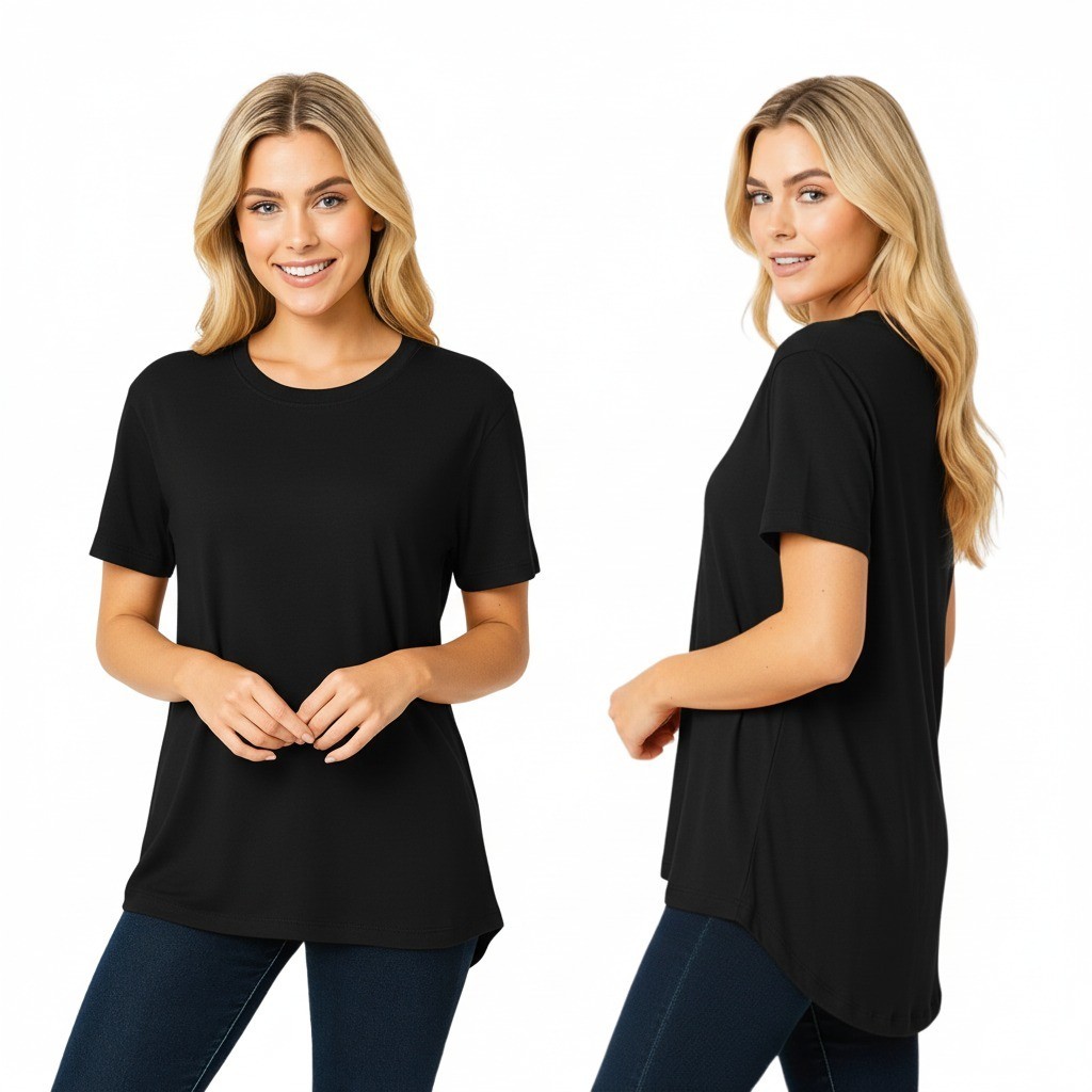 Kit 2 Blusas mullet Fitness Academia tapa bumbum Mullet Leve dia a dia liso