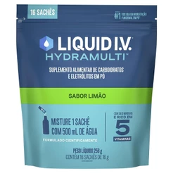 Suplemento Alimentar Pó Limão Liquid I.V. Hydramulti Pouch 256g 16 Unidades